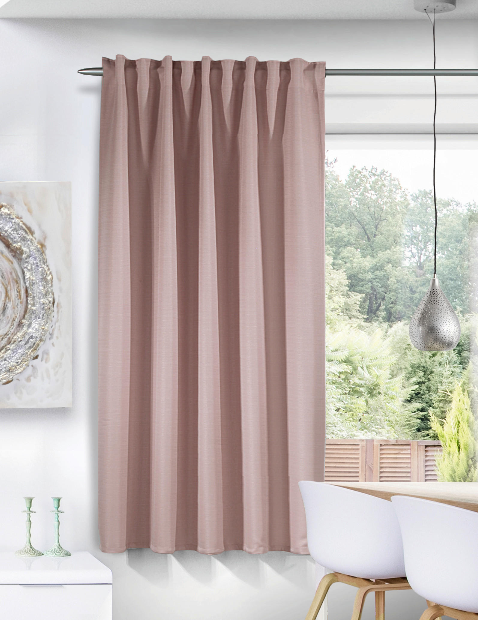 FERTIGVORHANG  blickdicht  175/135 cm   - Hellrosa, Basics, Textil (175/135cm)