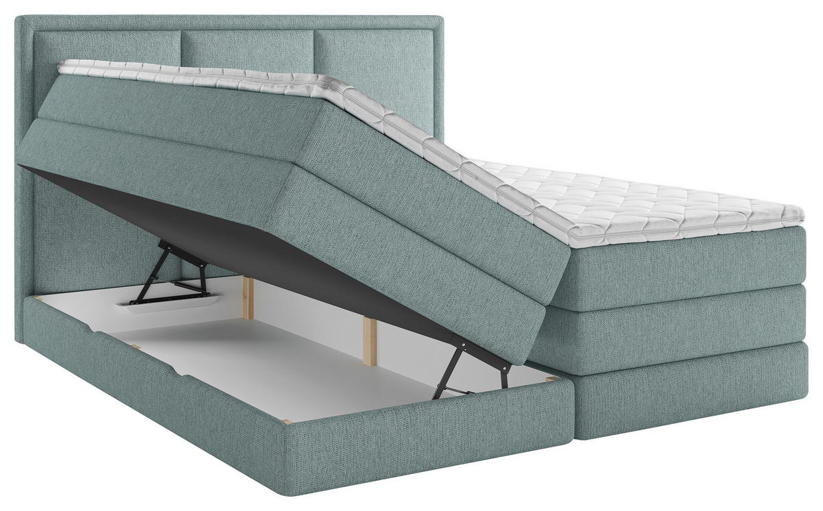 BOXSPRINGBETT 160/200 cm  in Petrol  - Petrol, Design, Kunststoff/Textil (160/200cm) - MID.YOU