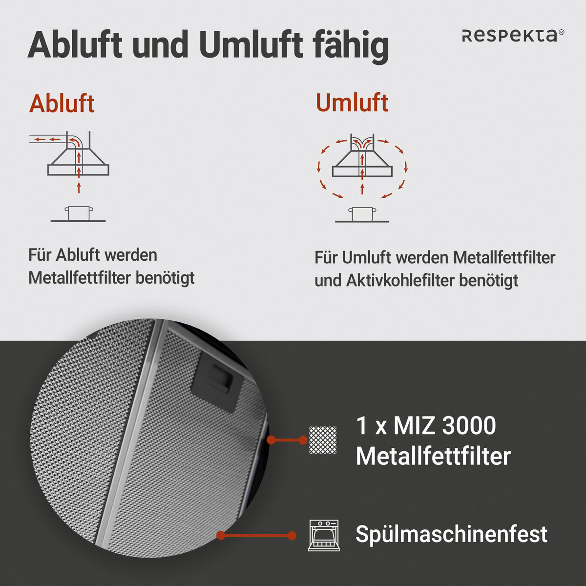 DUNSTABZUGSHAUBE CH69090SA+  - Schwarz, Trend, Glas/Metall (90/76,4-114,4/38,2cm) - Respekta