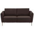 2-SITZER-SOFA  in Echtleder Dunkelbraun   - Eichefarben/Dunkelbraun, Natur, Leder/Holz (182/86/87cm) - Valnatura
