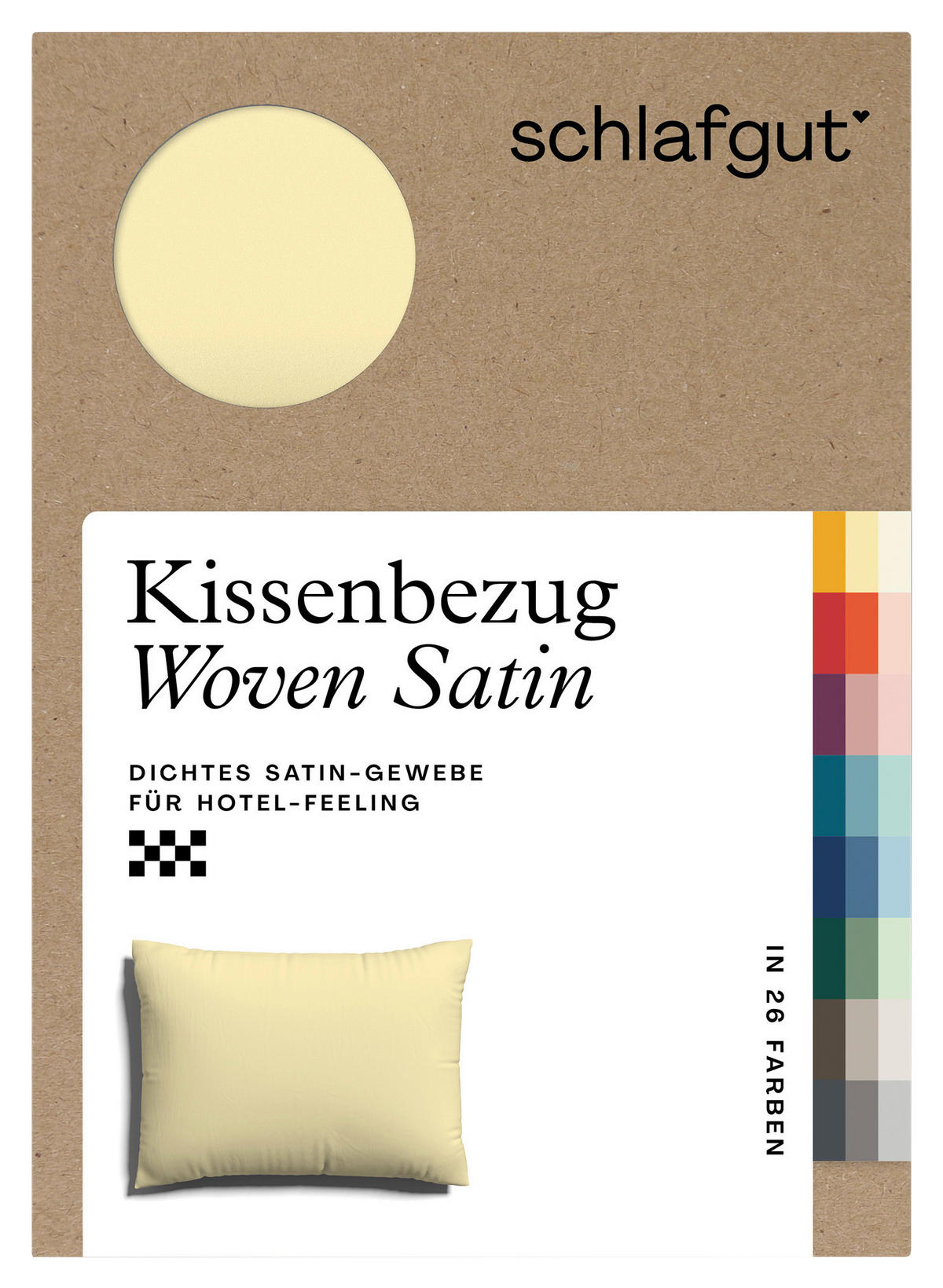 KOPFPOLSTERBEZUG WOVEN SATIN 70/90 cm  - Hellgelb, Basics, Textil (70/90cm) - Schlafgut