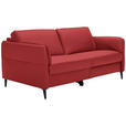 3-SITZER-SOFA in Leder Rot  - Rot/Schwarz, Design, Leder/Metall (190/84/99cm) - Dieter Knoll