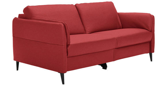 3-SITZER-SOFA in Leder Rot  - Rot/Schwarz, Design, Leder/Metall (190/84/99cm) - Dieter Knoll