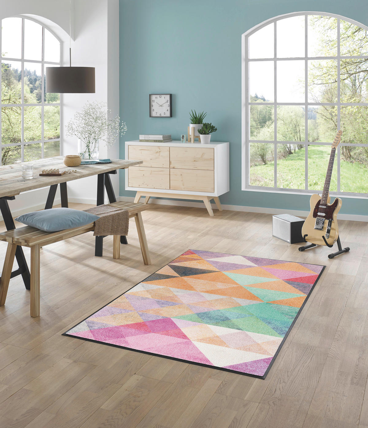 FLACHWEBETEPPICH 115/175 cm Snorre Multicolor  - Multicolor, KONVENTIONELL, Kunststoff/Textil (115/175cm) - wash+dry