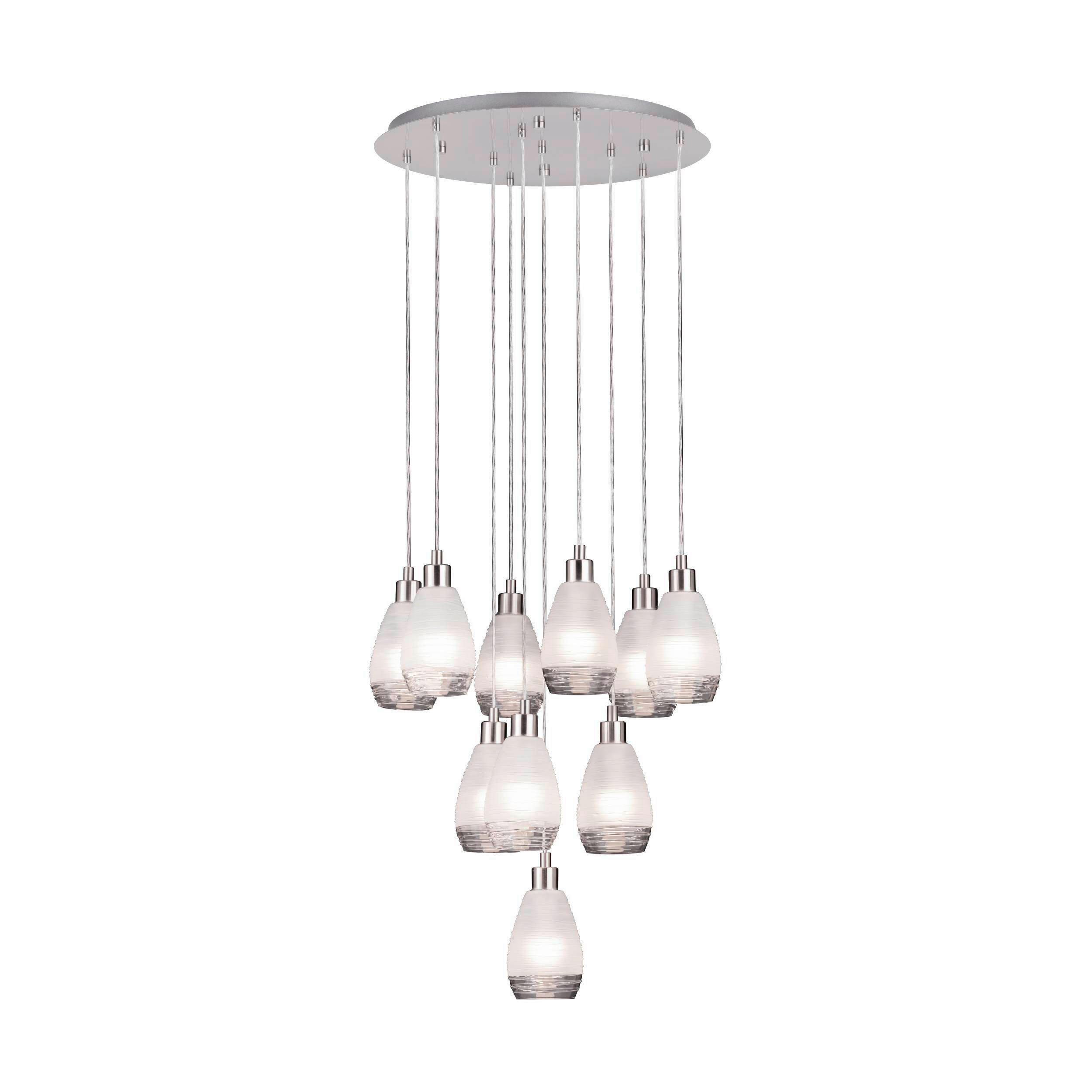 HÄNGELEUCHTE 61,5/150 cm  - Weiß/Nickelfarben, KONVENTIONELL, Glas/Metall (61,5/150cm) - Eglo