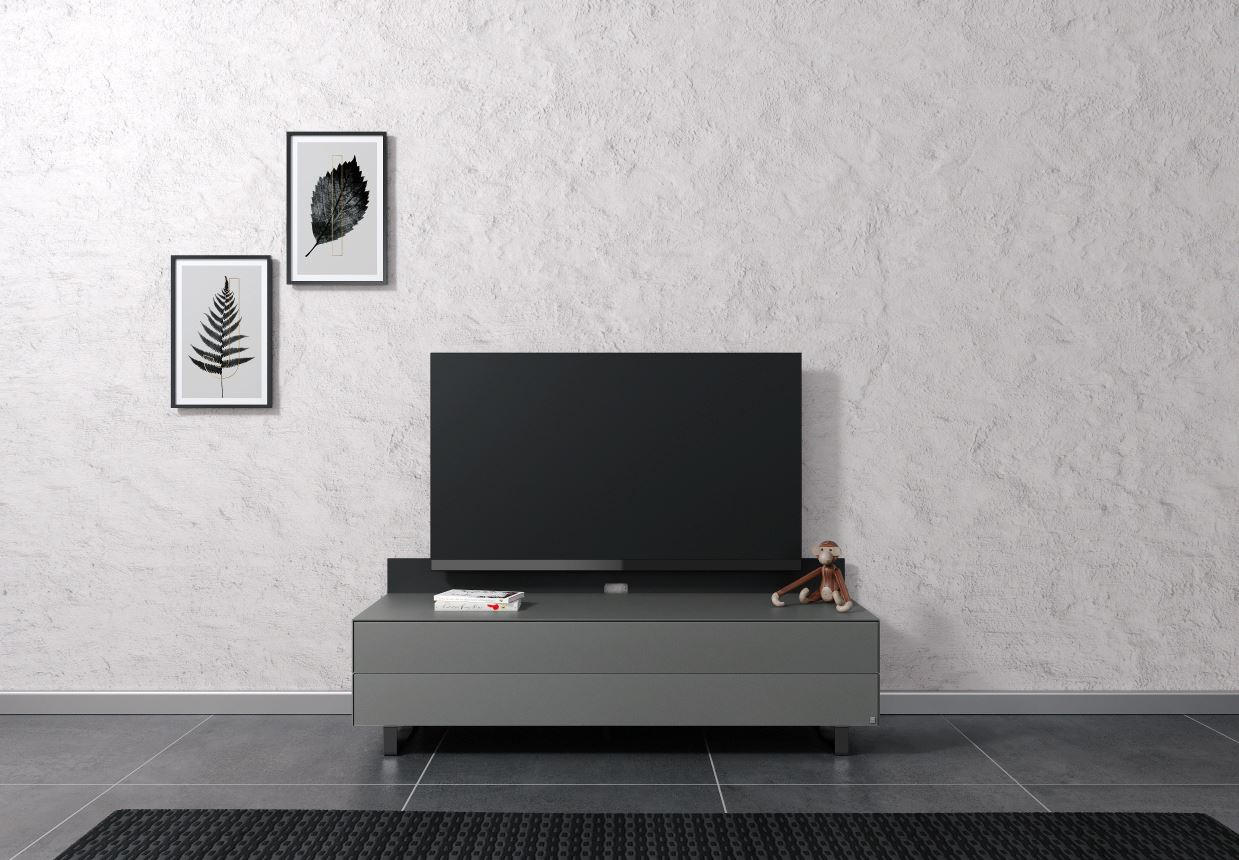 TV-ELEMENT - Schwarz/Grau, MODERN, Glas/Holzwerkstoff (150,5/53,5/57,0cm) - Musterring
