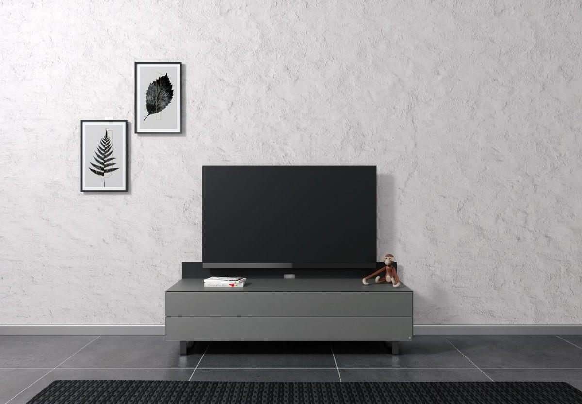 TV-ELEMENT - Schwarz/Grau, MODERN, Glas/Holzwerkstoff (150,5/53,5/57,0cm) - Musterring