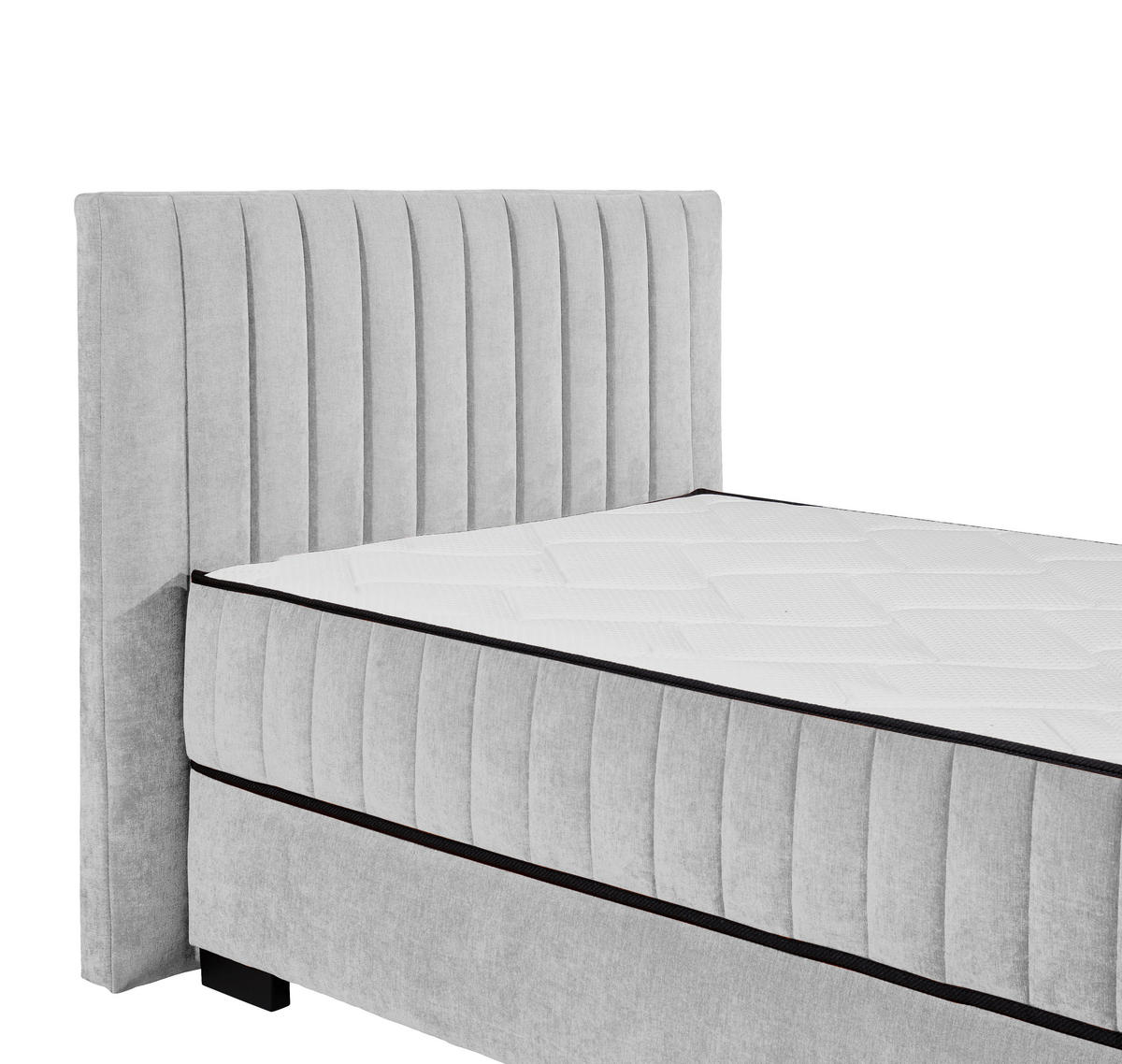 BOXBETT 120/200 cm  in Hellgrau  - Hellgrau/Schwarz, Modern, Holzwerkstoff/Kunststoff (120/200cm) - MID.YOU