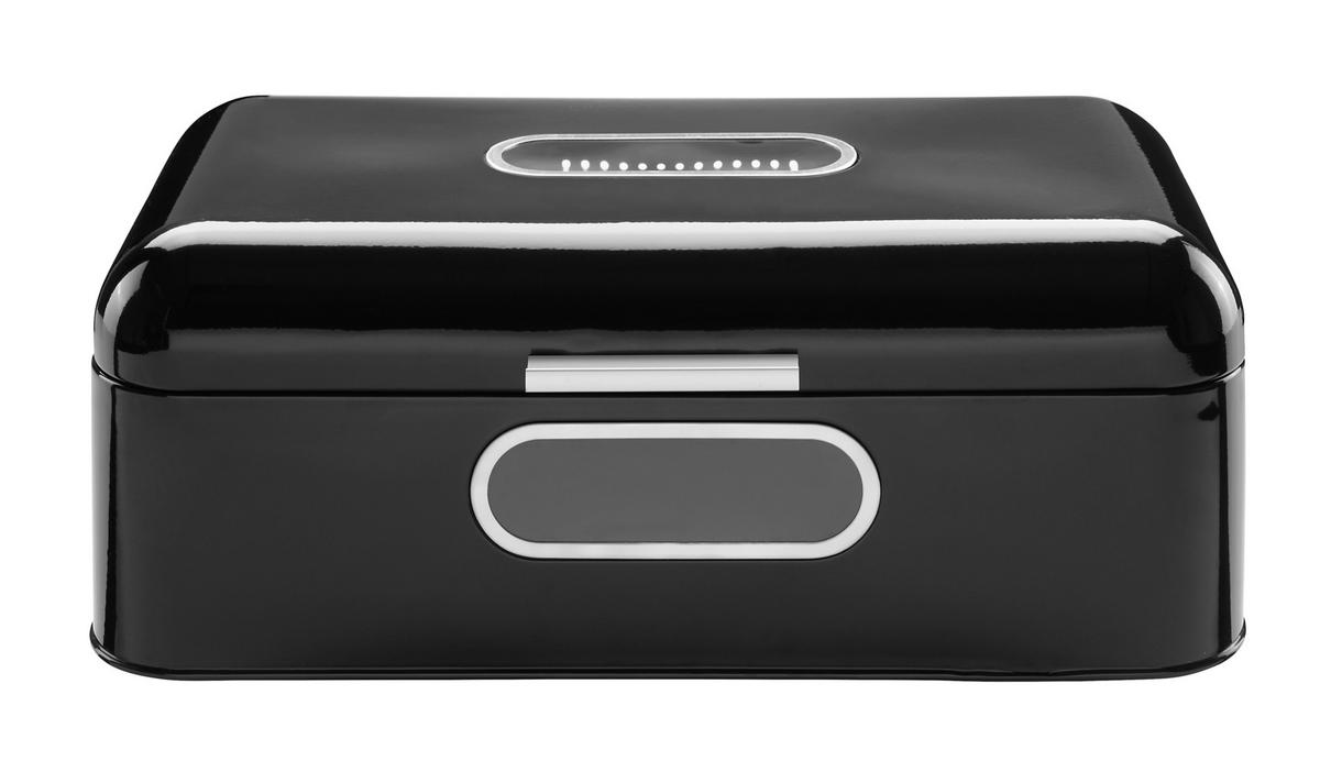 BROTKASTEN - Schwarz, Trend, Metall (42,5/23,8/17cm) - Echtwerk
