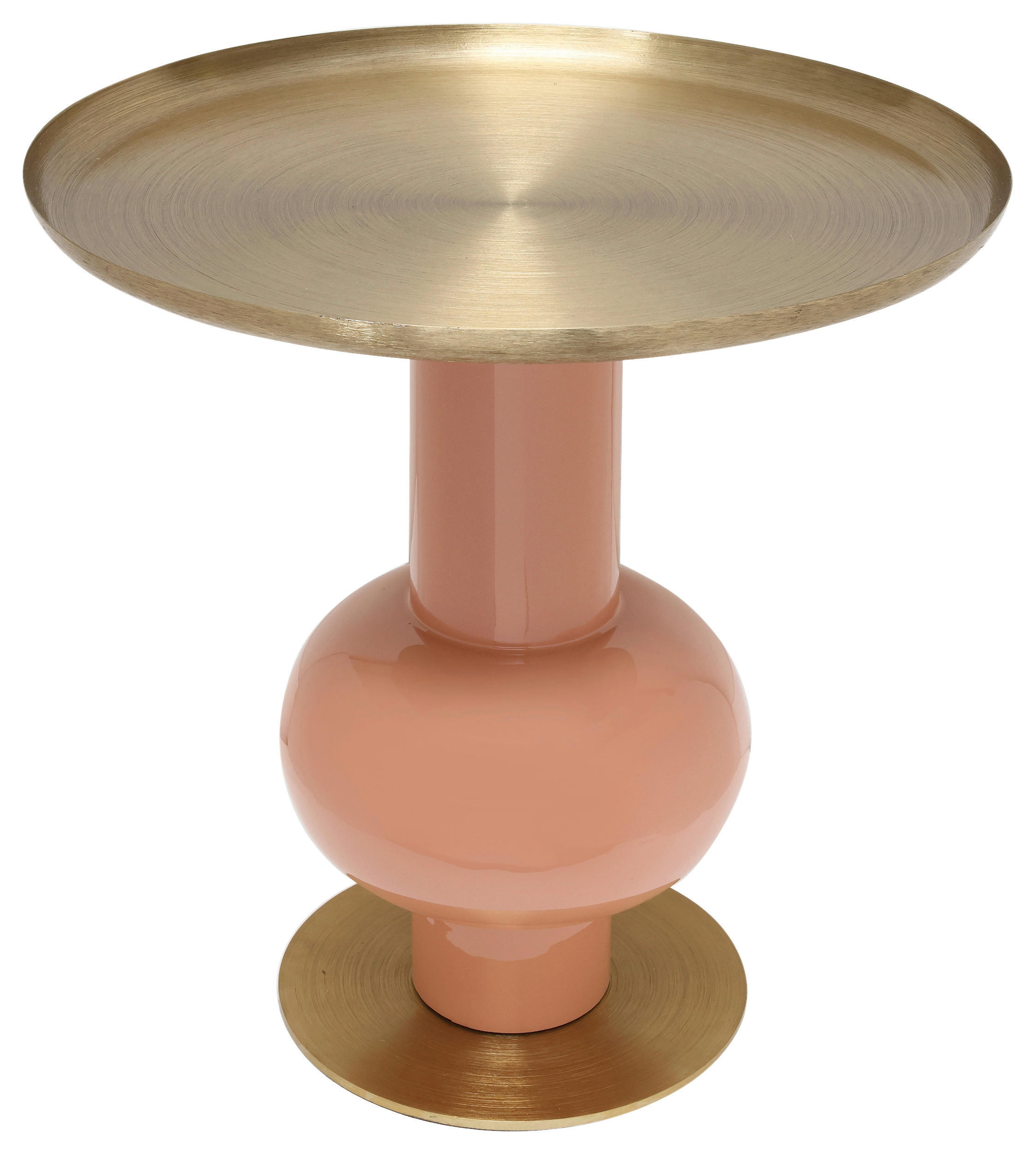 BEISTELLTISCH Orange, Goldfarben rund  - Goldfarben/Orange, Design, Metall (50/50cm) - Kayoom