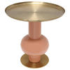 BEISTELLTISCH Orange, Goldfarben rund  - Goldfarben/Orange, Design, Metall (50/50cm) - Kayoom