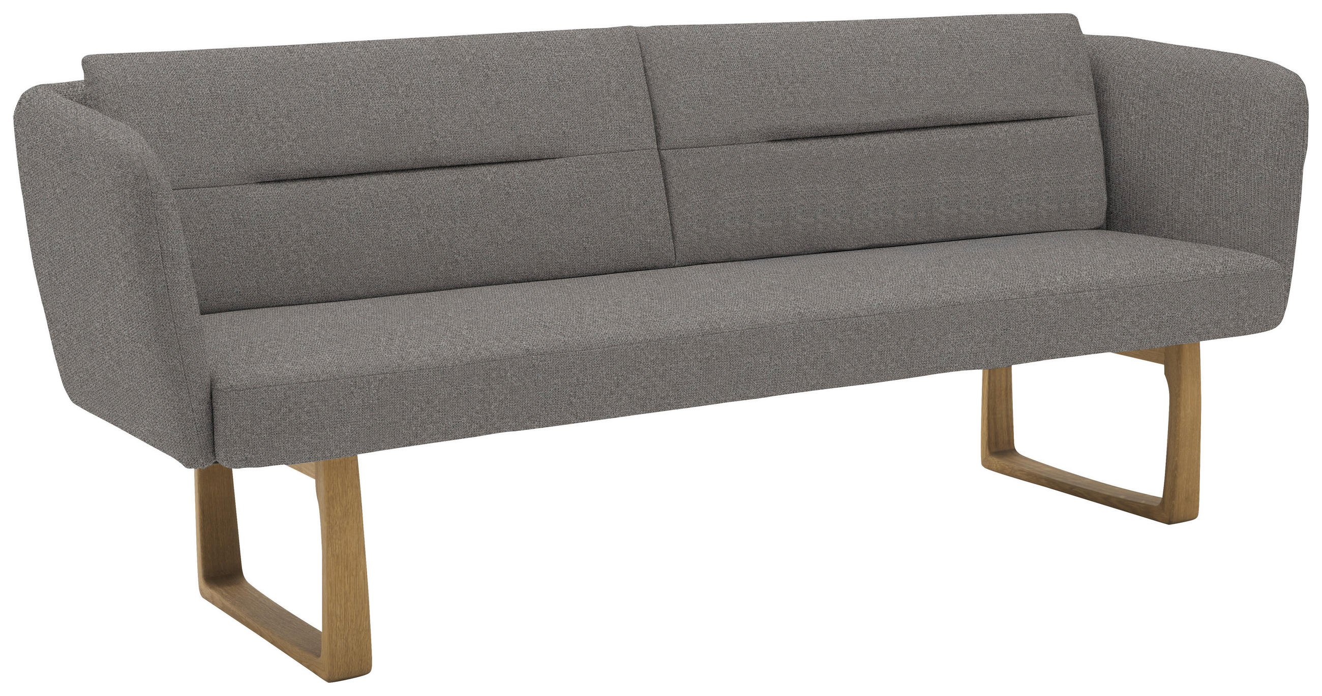 SITZBANK 224/91/69 cm Flachgewebe Anthrazit massiv Holz  - Eichefarben/Anthrazit, Design, Holz/Textil (224/91/69cm) - Valnatura