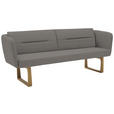 SITZBANK 224/91/69 cm Flachgewebe Anthrazit massiv Holz  - Eichefarben/Anthrazit, Design, Holz/Textil (224/91/69cm) - Valnatura