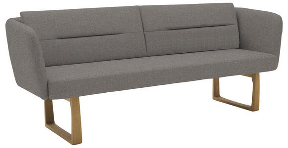 SITZBANK 224/91/69 cm Flachgewebe Anthrazit massiv Holz  - Eichefarben/Anthrazit, Design, Holz/Textil (224/91/69cm) - Valnatura