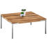 COUCHTISCH in Holz, Metall 80/80/34 cm - Edelstahlfarben/Eichefarben, Design, Holz/Metall (80/80/34cm) - Novel COUCHTISCH in Holz, Metall 80/80/34 cm - Edelstahlfarben/Eichefarben, Design, Holz/Metall (80/80/34cm) - Novel
