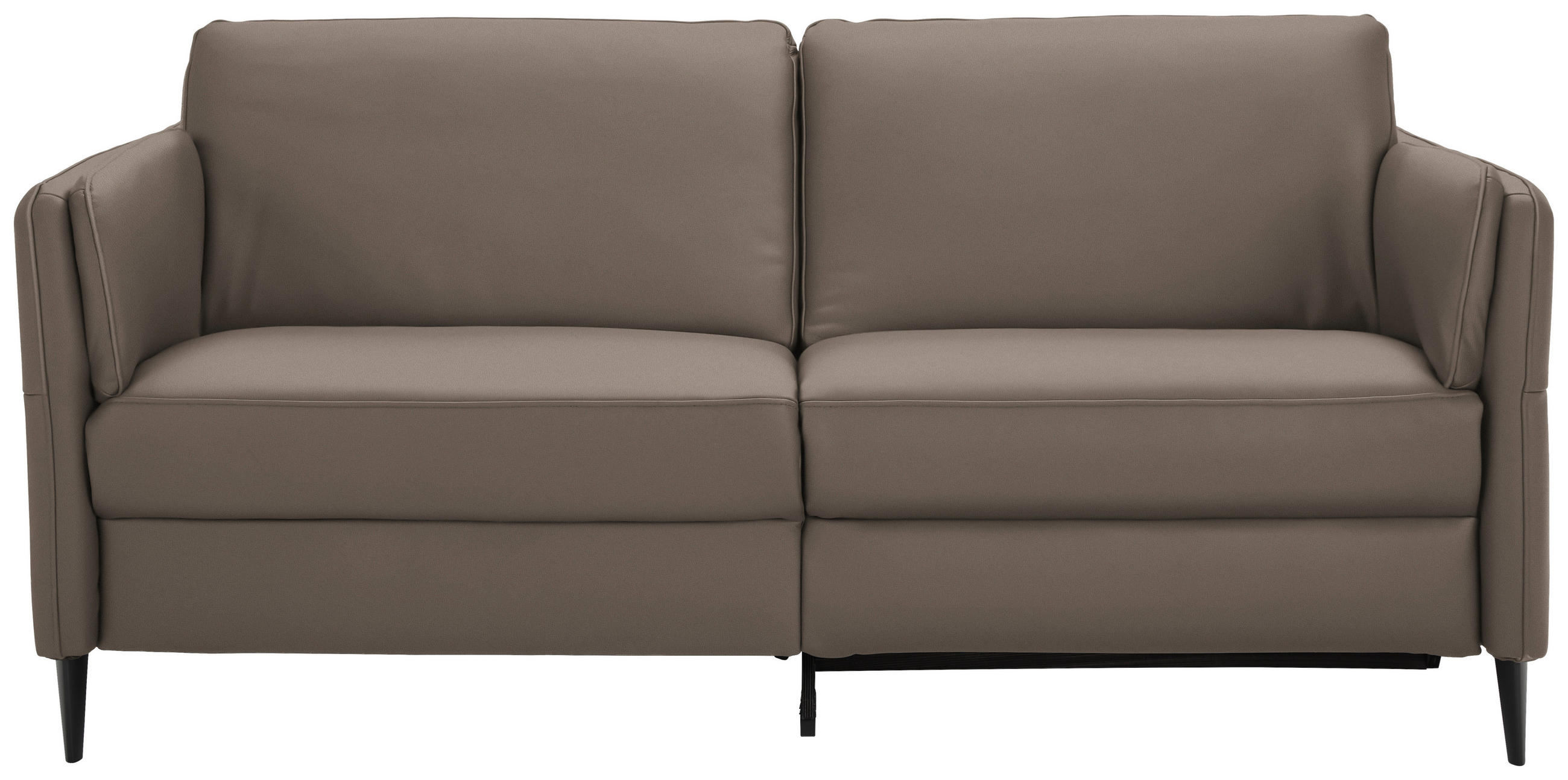 3-SITZER-SOFA in Echtleder Braun  - Schwarz/Braun, Design, Leder/Metall (190/84/99cm) - Dieter Knoll