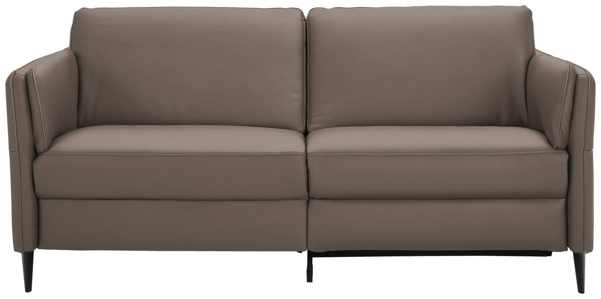 3-SITZER-SOFA in Echtleder Braun  - Schwarz/Braun, Design, Leder/Metall (190/84/99cm) - Dieter Knoll