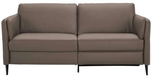 3-SITZER-SOFA in Leder Braun  - Schwarz/Braun, Design, Leder/Metall (190/84/99cm) - Dieter Knoll