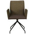 ARMLEHNSTUHL  , Typenauswahl, Sitzfläche 360° drehbar  , Webstoff, Mikrofaser  ,  - Schwarz/Braun, Design, Textil/Metall (60/91/60cm) - Moderano