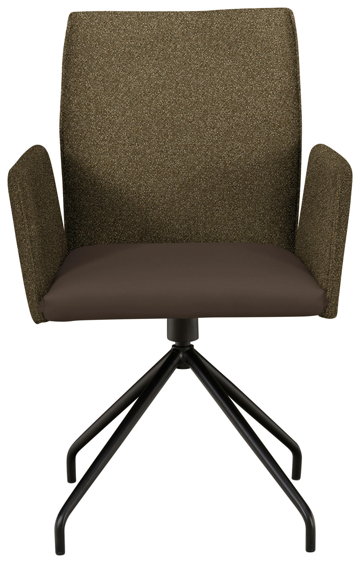 ARMLEHNSTUHL  in Stahl Webstoff, Mikrofaser  - Schwarz/Braun, Design, Textil/Metall (60/91/60cm) - Moderano