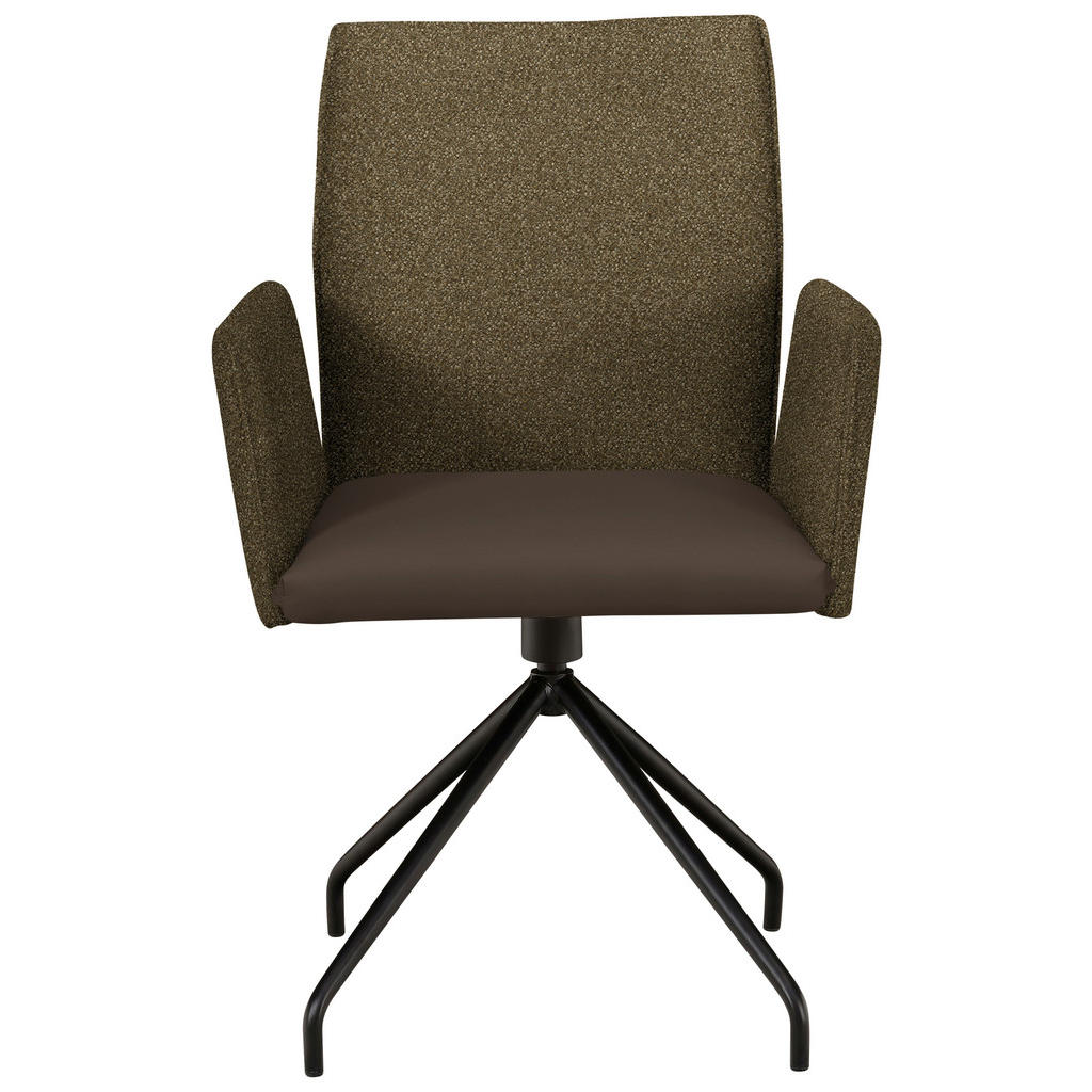 Thumbnail - Moderano Armlehnstuhl, Braun, Metall, Textil, rund, 60x91x60 cm, Stoffauswahl, Typenauswahl, Sitzfläche 360° drehbar, Es...