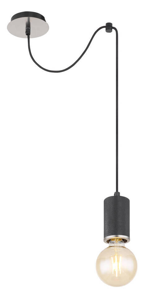 HÄNGELEUCHTE 12/160 cm   - Schwarz, Basics, Holz/Metall (12/160cm) - Globo