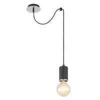 HÄNGELEUCHTE 12/160 cm   - Schwarz, Basics, Holz/Metall (12/160cm) - Globo