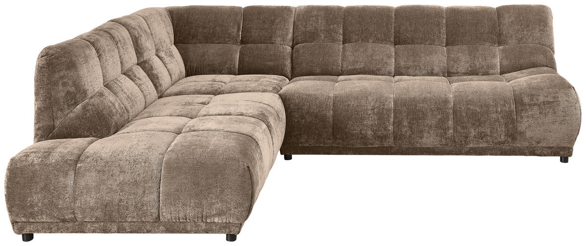 ECKSOFA Chenille Braun  - Schwarz/Braun, Modern, Kunststoff/Textil (250/284cm) - Livetastic