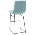 BARHOCKER in Textil Hellblau  - Schwarz/Hellblau, Design, Textil/Metall (52/122/66cm) - Dieter Knoll
