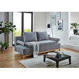 SCHLAFSOFA Webstoff Grau Rückenkissen, Bettkasten, Schlaffunktion, Rücken echt, Armteilverstellung, Liegefläche im Originalstoff  - Eichefarben/Grau, KONVENTIONELL, Holz/Textil (202/90/97cm) - Carryhome