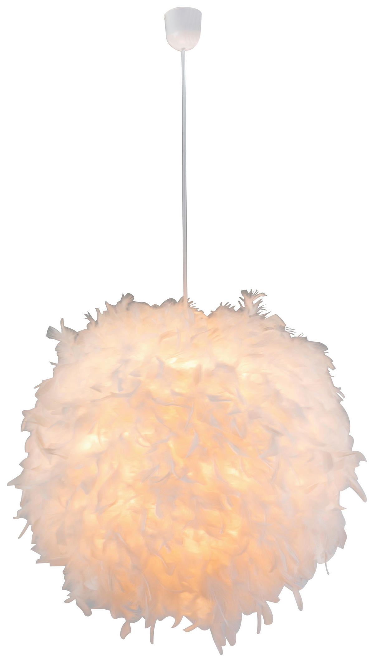 HÄNGLAMPA 60/130 cm  - vit, Basics, textil/plast (60/130cm) - Globo