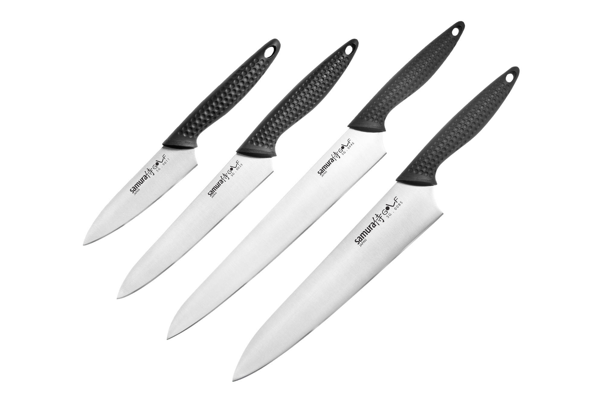 SET NOŽEVA      4-dijelni  GOLF  - srebrne boje/crna, Basics, metal/plastika - Samura