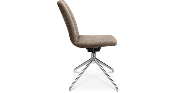 STUHL in Stahl Velours Metall, Textil - Graubraun/Alufarben, Design, Textil/Metall (46/81,5-84,5/55cm) - Johann Jakob