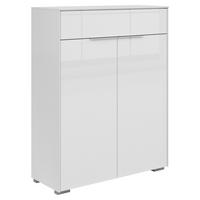 KOMMODE  in 81/110/37 cm  - Silberfarben/Weiß, KONVENTIONELL, Glas/Holzwerkstoff (81/110/37cm) - Voleo