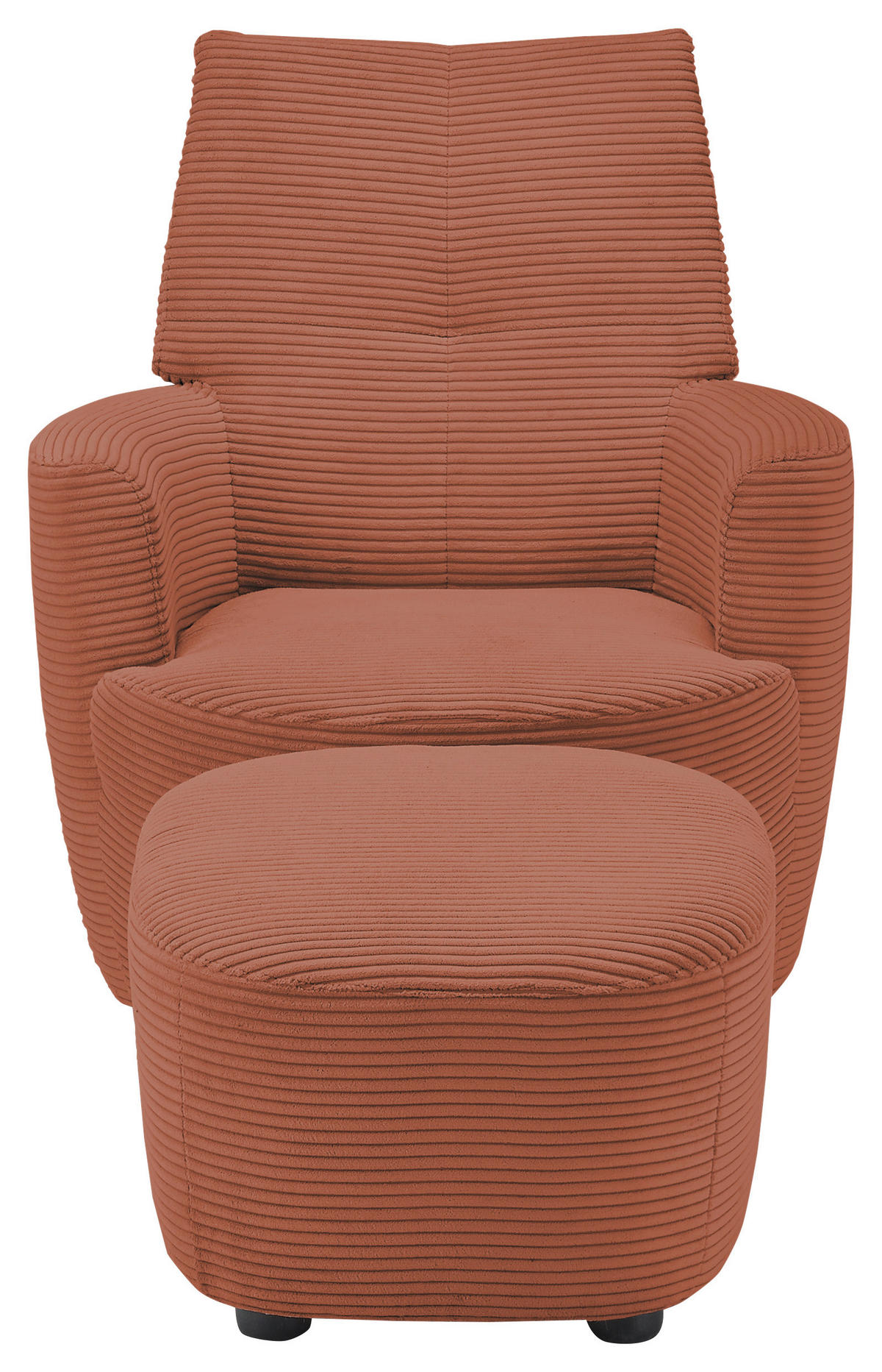 SESSEL Cord Orange    - Schwarz/Orange, Design, Textil/Metall (80/96/88cm) - SetOne by Musterring