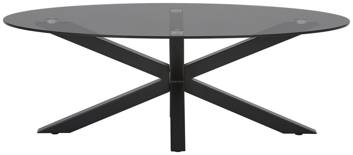 Măsuță De Cafea din metal, sticlă, 110/60/38 cm   - negru/gri, Design, sticlă/metal (110/60/38cm) - Carryhome