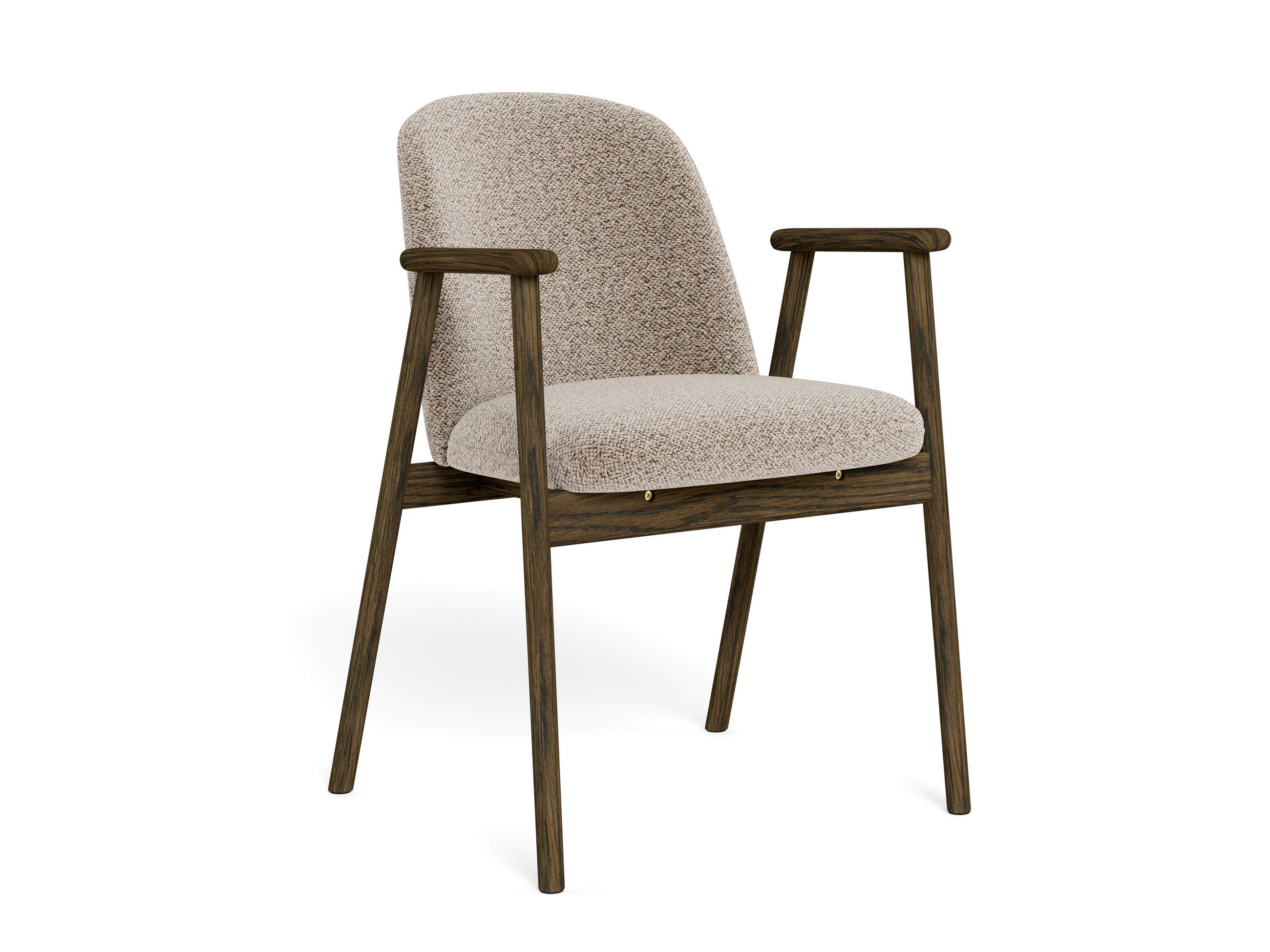 STOL MED ARMSTÖD 2 styck  bouclé  - beige/mörkbrun, Modern, trä/textil (55,5/80,5/57cm) - MID.YOU