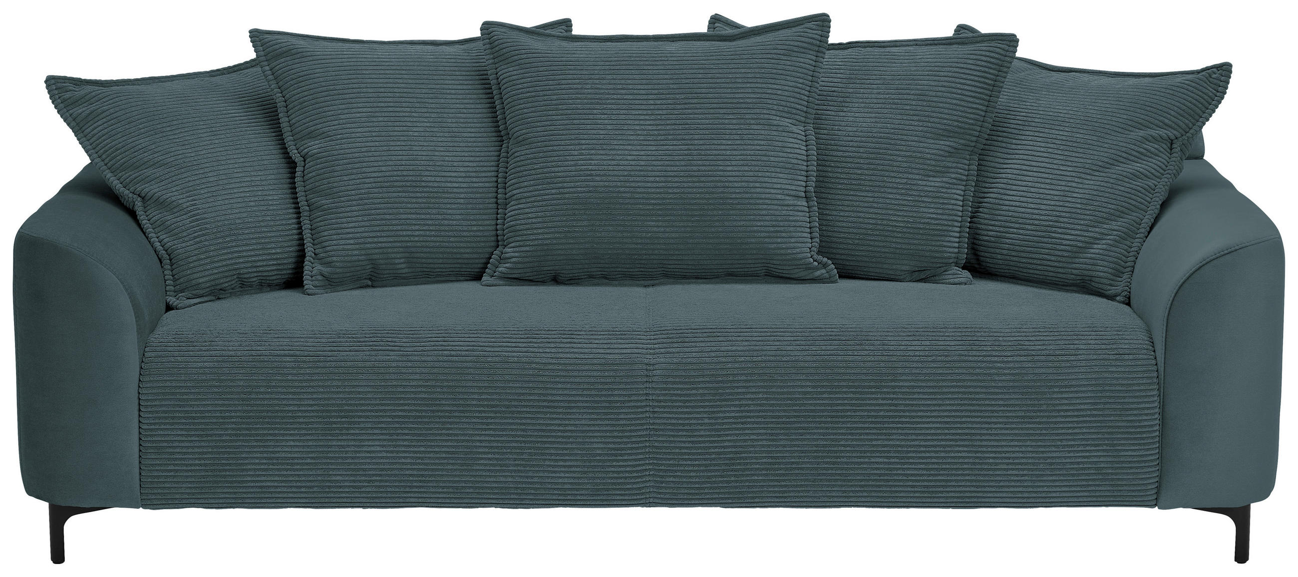 3-SITZER-SOFA in Cord, Velours Dunkelgrau  - Dunkelgrau/Schwarz, KONVENTIONELL, Textil/Metall (228/84/99cm) - Carryhome
