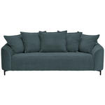 3-SITZER-SOFA in Cord, Velours Dunkelgrau  - Dunkelgrau/Schwarz, KONVENTIONELL, Textil/Metall (228/84/99cm) - Carryhome