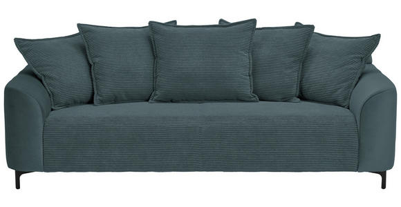 3-SITZER-SOFA in Cord, Velours Dunkelgrau  - Dunkelgrau/Schwarz, KONVENTIONELL, Textil/Metall (228/84/99cm) - Carryhome