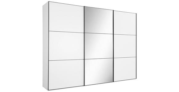 SCHWEBETÜRENSCHRANK  in Weiß  - Schwarz/Weiß, Glas/Holzwerkstoff (280/222/68cm) - Moderano