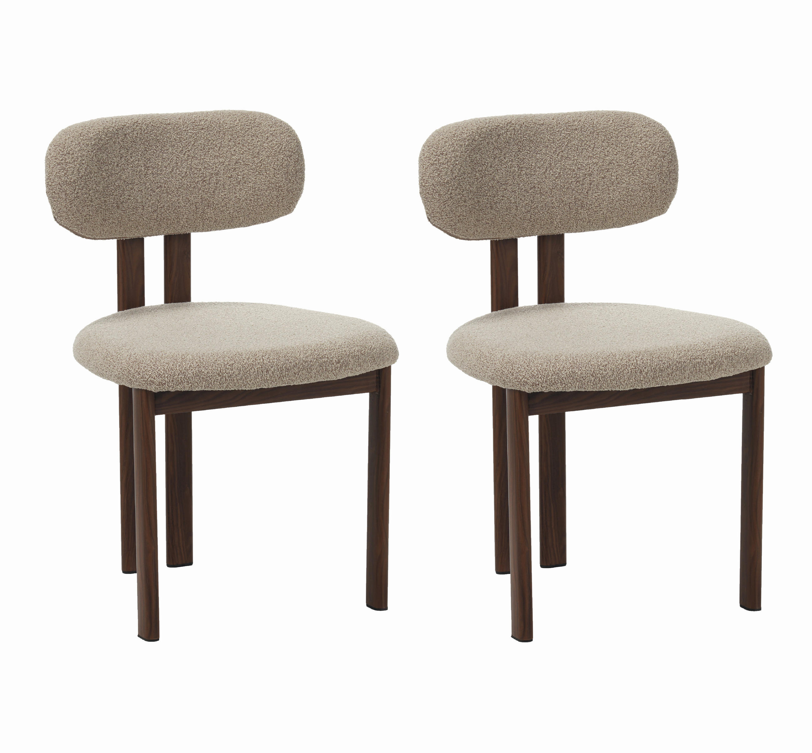 STUHL-SET 2 Stück  in Stahl Bouclé  - Sandfarben, MODERN, Textil/Metall (50/80/52cm) - Livetastic