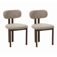 STUHL-SET 2 Stück  in Stahl Bouclé  - Sandfarben, MODERN, Textil/Metall (50/80/52cm) - Livetastic