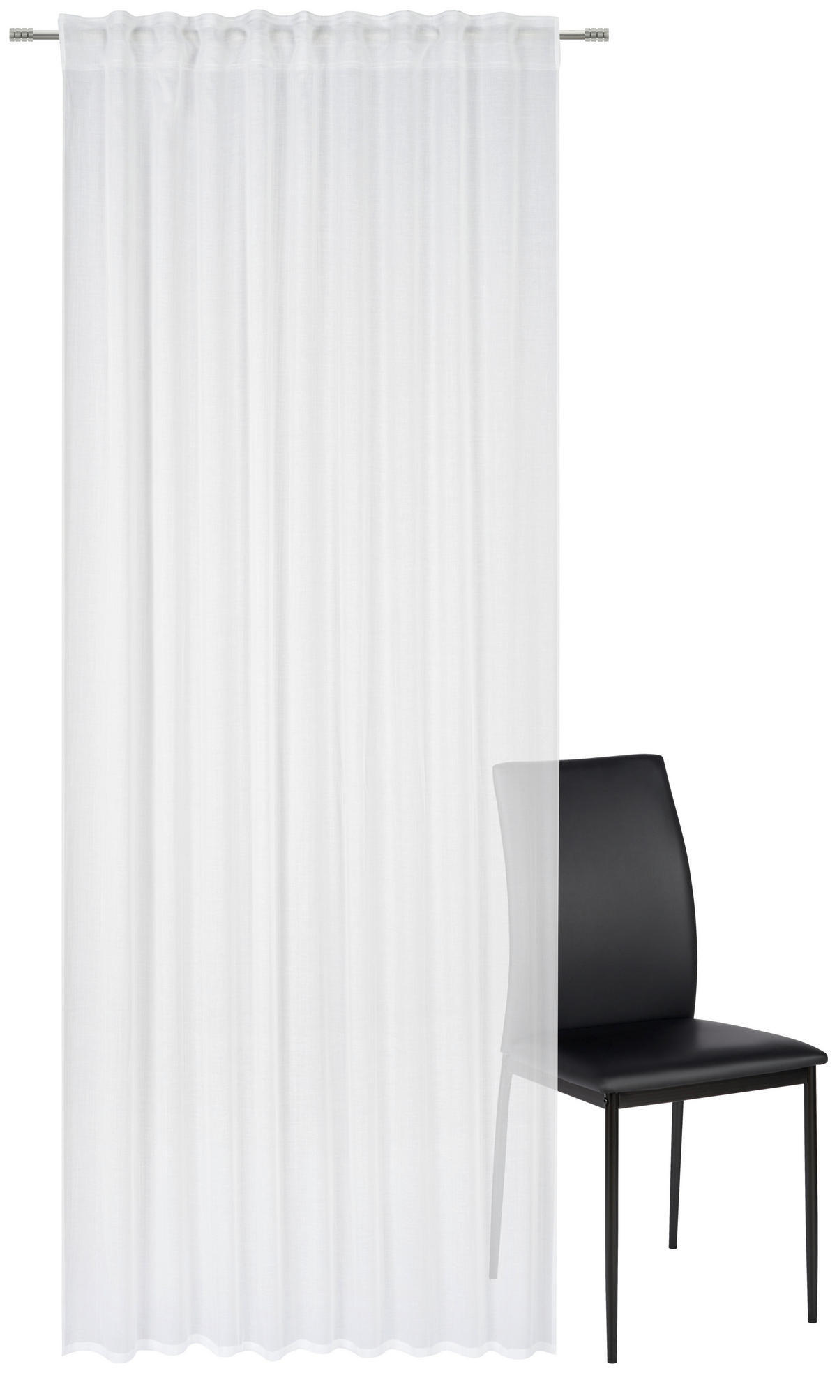 HOTOVÝ ZÁVĚS, poloprůhledné, 140/255 cm - bílá, Basics, textil (140/255cm) - Bio:Vio