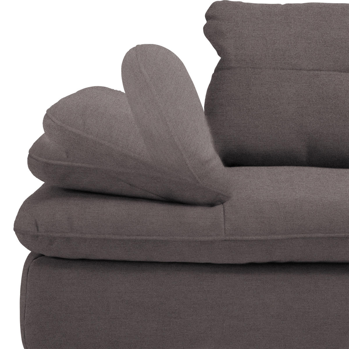 ECKSOFA in Flachgewebe Graphitfarben  - Schwarz/Graphitfarben, Design, Textil/Metall (344/271cm) - Chilliano