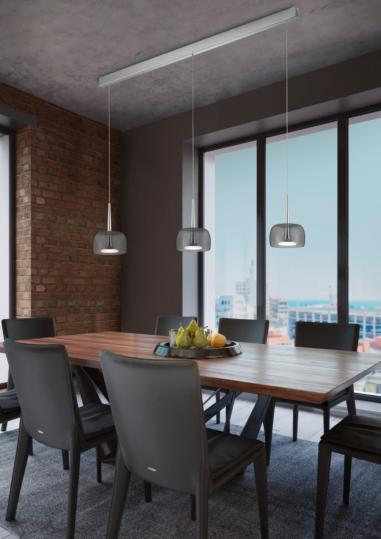 LED-HÄNGELEUCHTE Flute 110/4/200 cm   - Chromfarben, Design, Metall (110/4/200cm) - Helestra