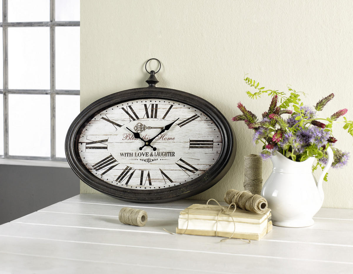 STENSKA URA  rjava  - rjava, Konvencionalno, papir/kovina (50/40/5cm) - Ambia Home