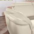 ECKSOFA in Echtleder Creme  - Creme/Alufarben, Design, Leder/Metall (271/242cm) - Cantus