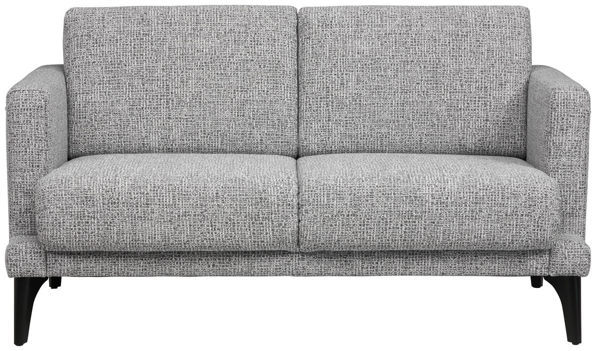 2,5-SITZER  in Flachgewebe Grau Modern  - Schwarz/Grau, KONVENTIONELL, Textil/Metall (157/84/89cm) - Valnatura