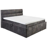 BOXBETT 180/200 cm  in Dunkelgrau  - Dunkelgrau/Schwarz, KONVENTIONELL, Kunststoff/Textil (180/200cm) - Modante